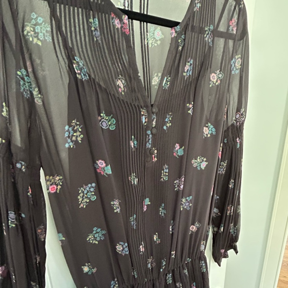 Floral Veronica Beard Sheer Black dress